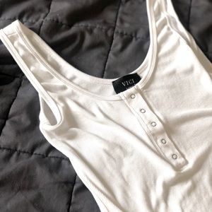 Never Worn - White Ribbed Bodysuit